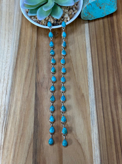Kingman Turquoise Teardrop Dangle Earrings