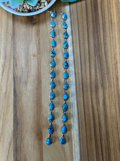 Kingman Turquoise Teardrops Earrings