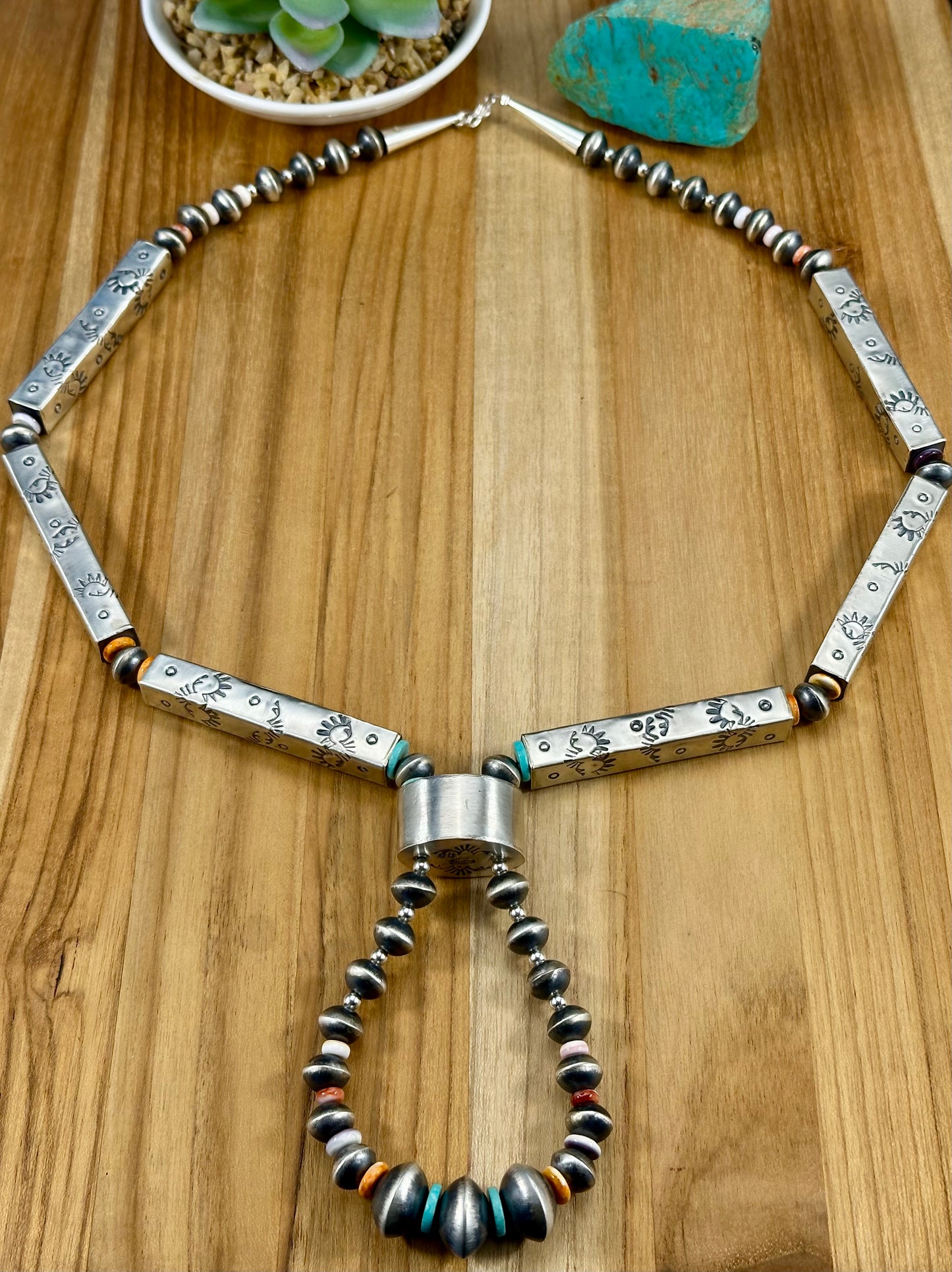 Multi Color Sterling Jacla Necklace Set