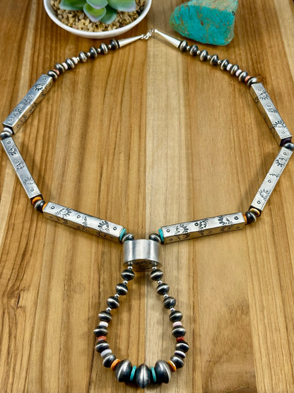 Multi Color Sterling Jacla Necklace Set