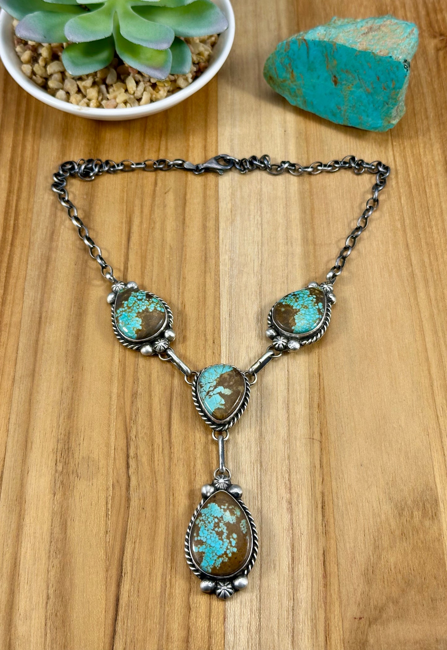 #8 Turquoise Sterling Mini Lariat