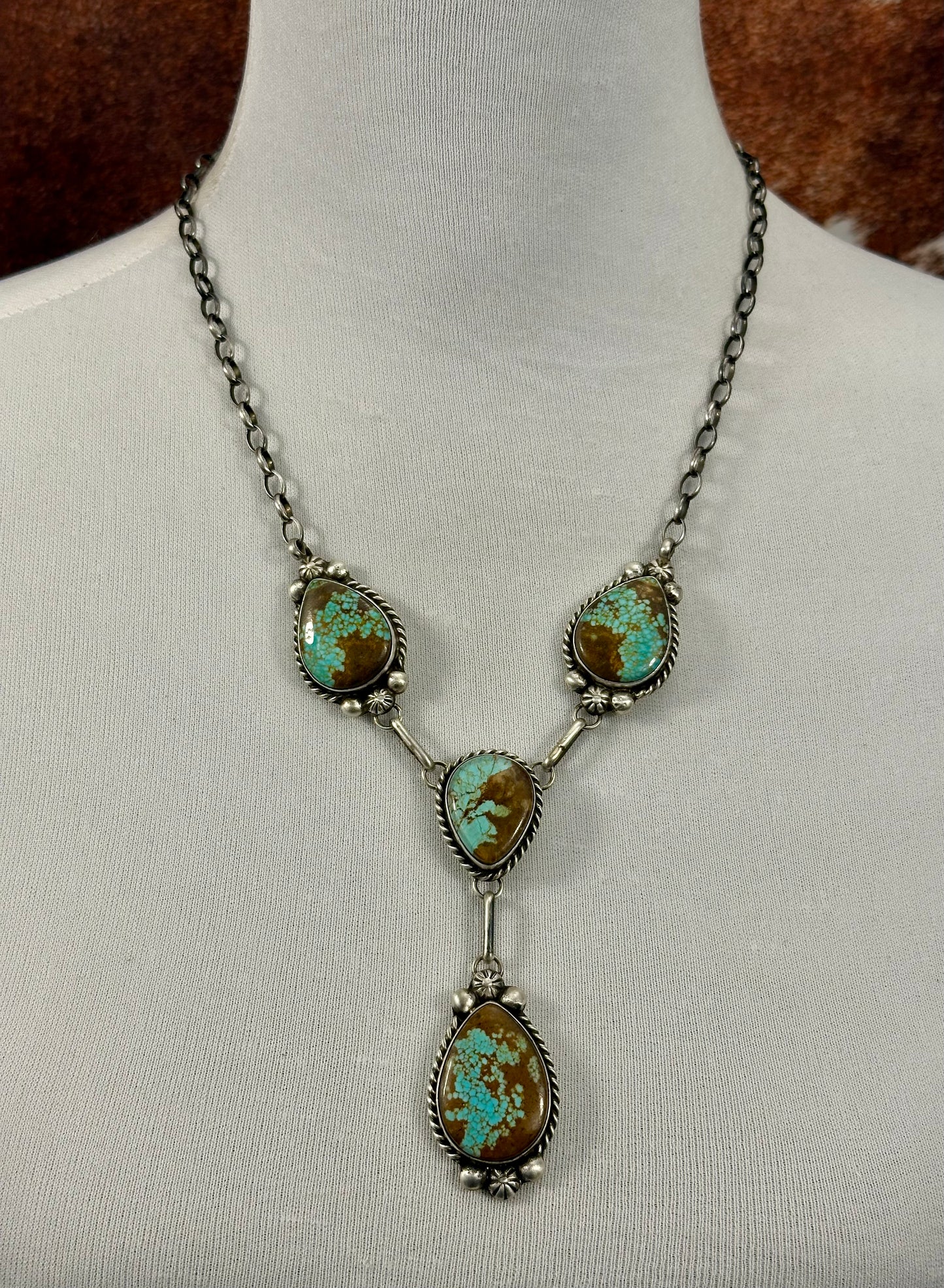 #8 Turquoise Sterling Mini Lariat