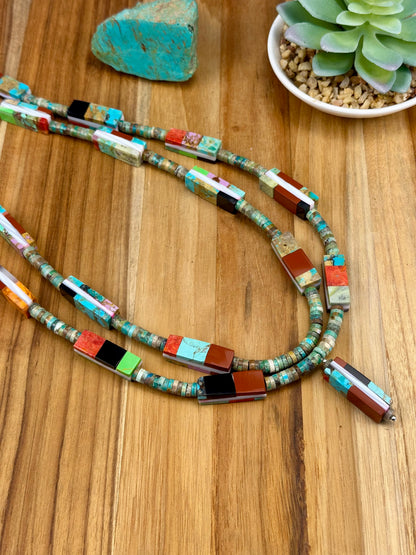 Multi Color Inlay Necklace