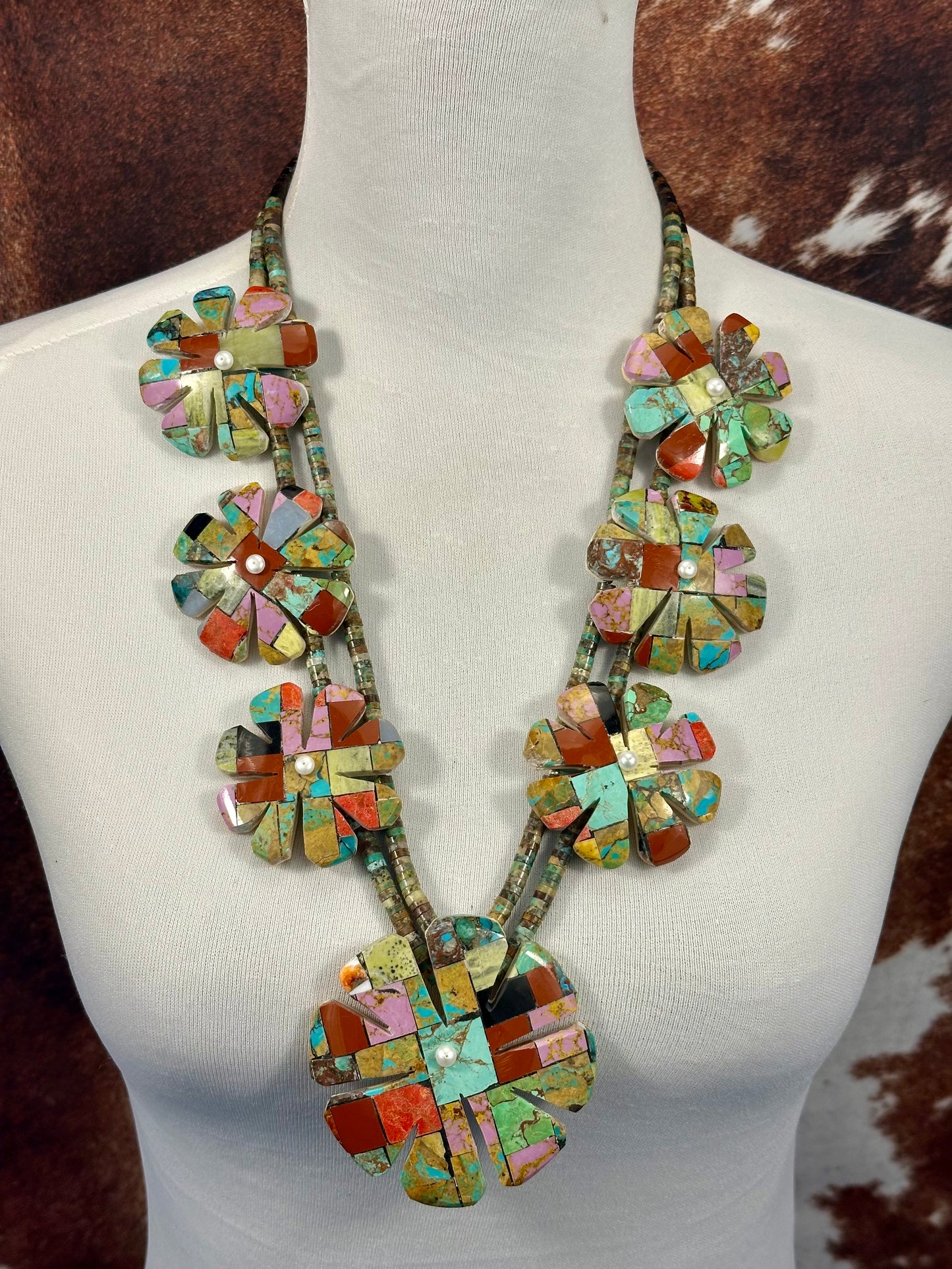 Inlay Flower Necklace