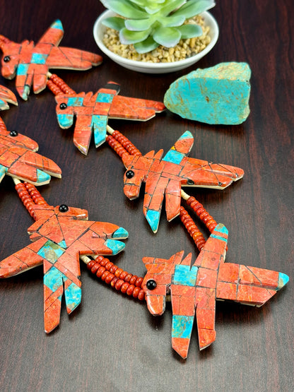 Sponge Coral Inlay Horse Necklace