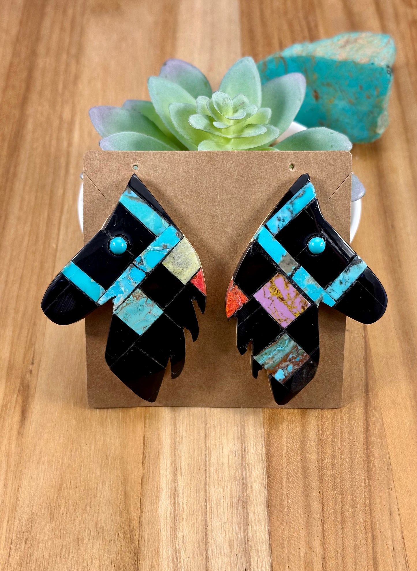 Inlay Horse Earrings