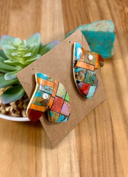 Inlay Horse Earrings