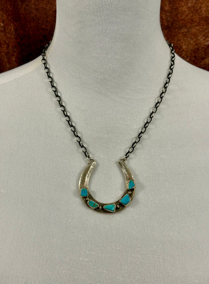Kingman Turquoise Naja Sterling Necklace