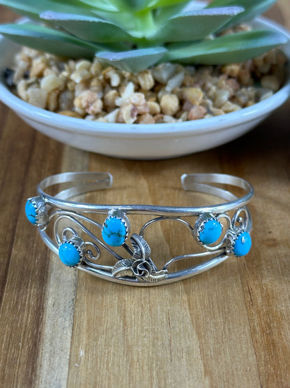 Kingman Flower Stone Cuffs