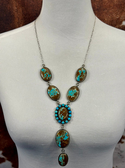 #8 Turquoise Sterling Lariat Necklace