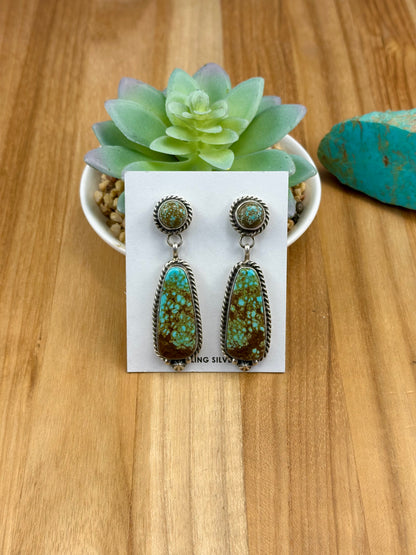 #8 Turquoise 2 Stone Earrings