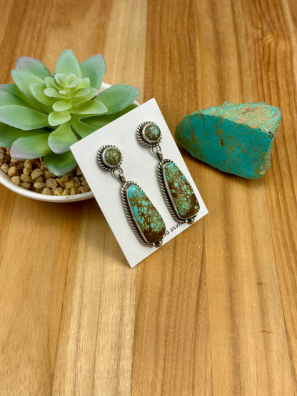 #8 Turquoise 2 Stone Earrings