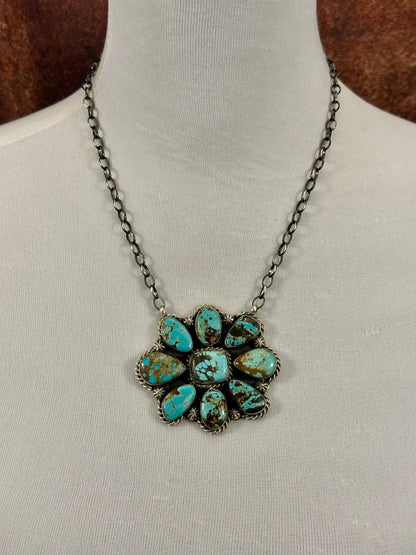 #8 Turquoise Cluster Necklace
