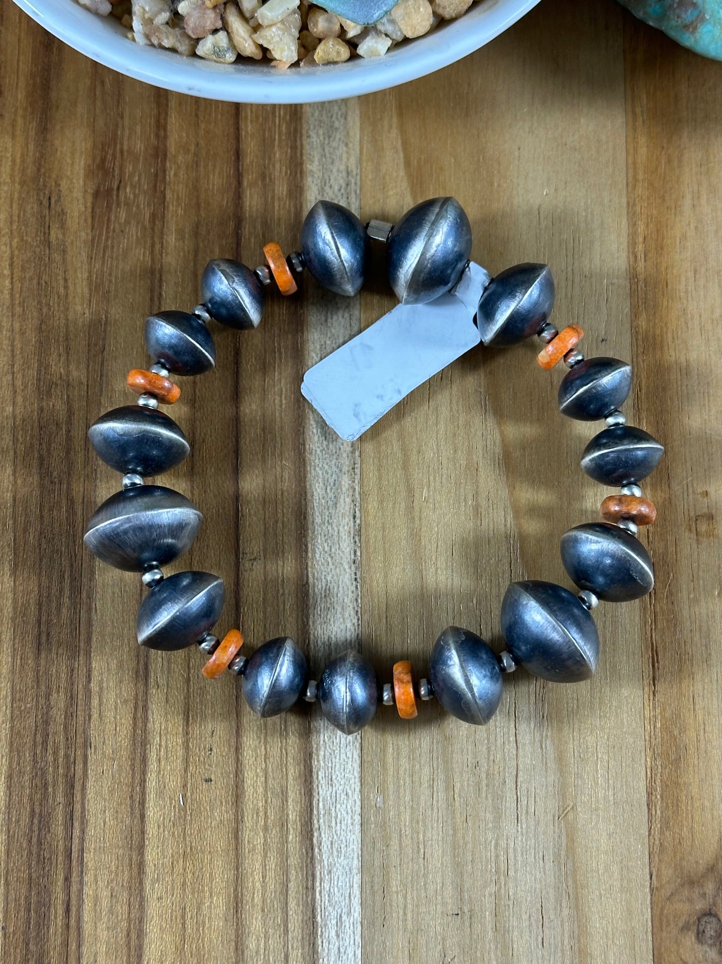 Spiny and Silver Navajo Stretch Bracelet