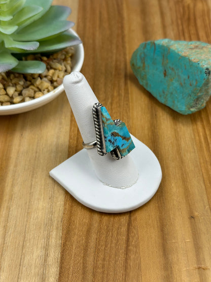 Kingman Turquoise Lighting Sterling Ring