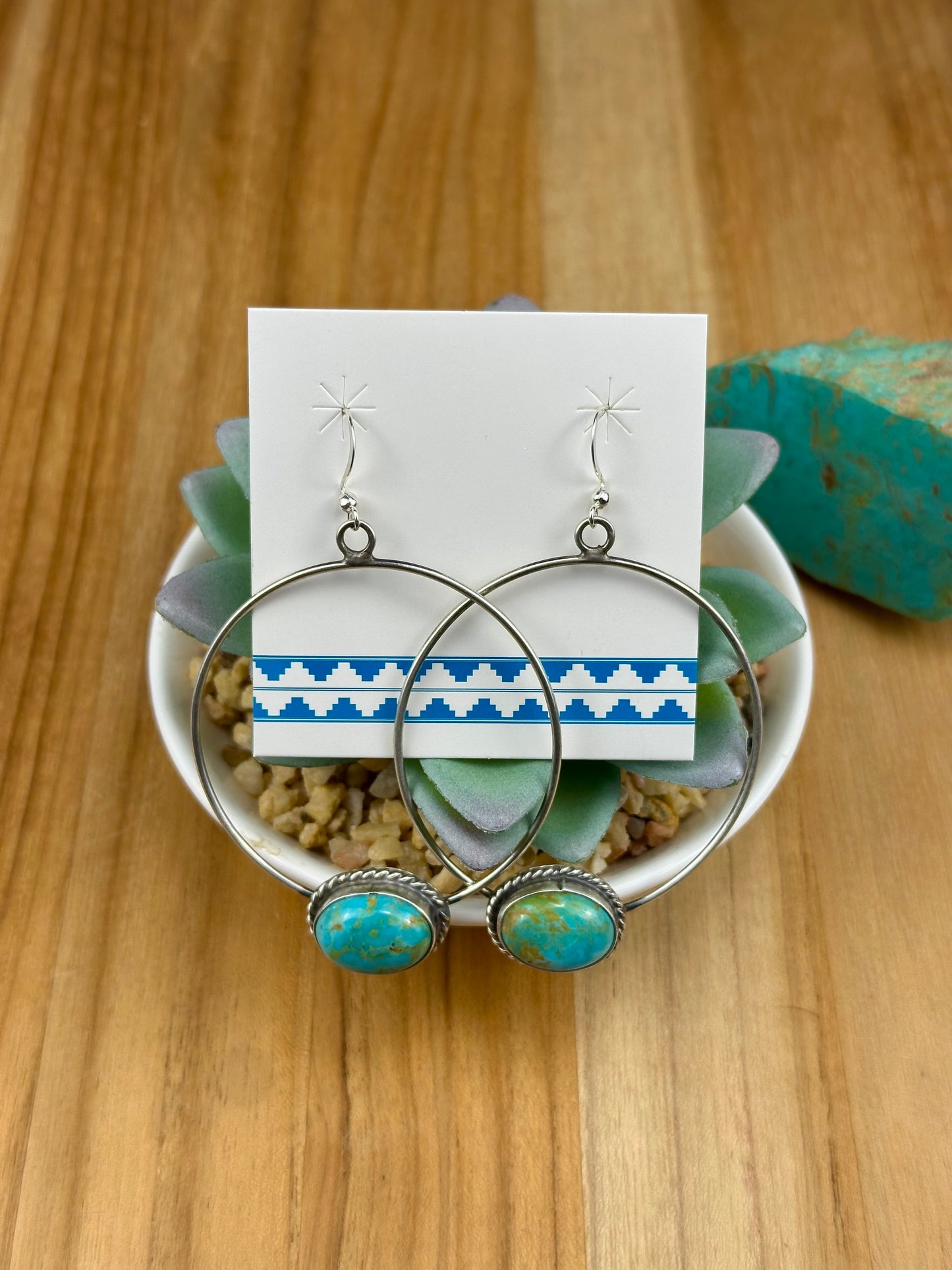 Kingman Turquoise Hoop Earrings