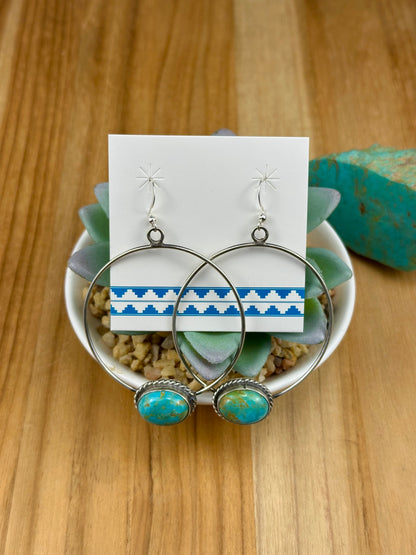 Kingman Turquoise Hoop Earrings
