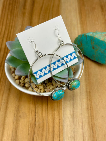 Kingman Turquoise Hoop Earrings