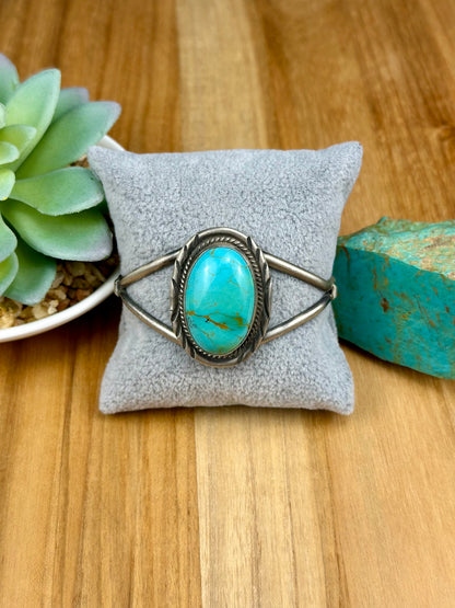 Kingman Turquoise Oval Sterling Cuff
