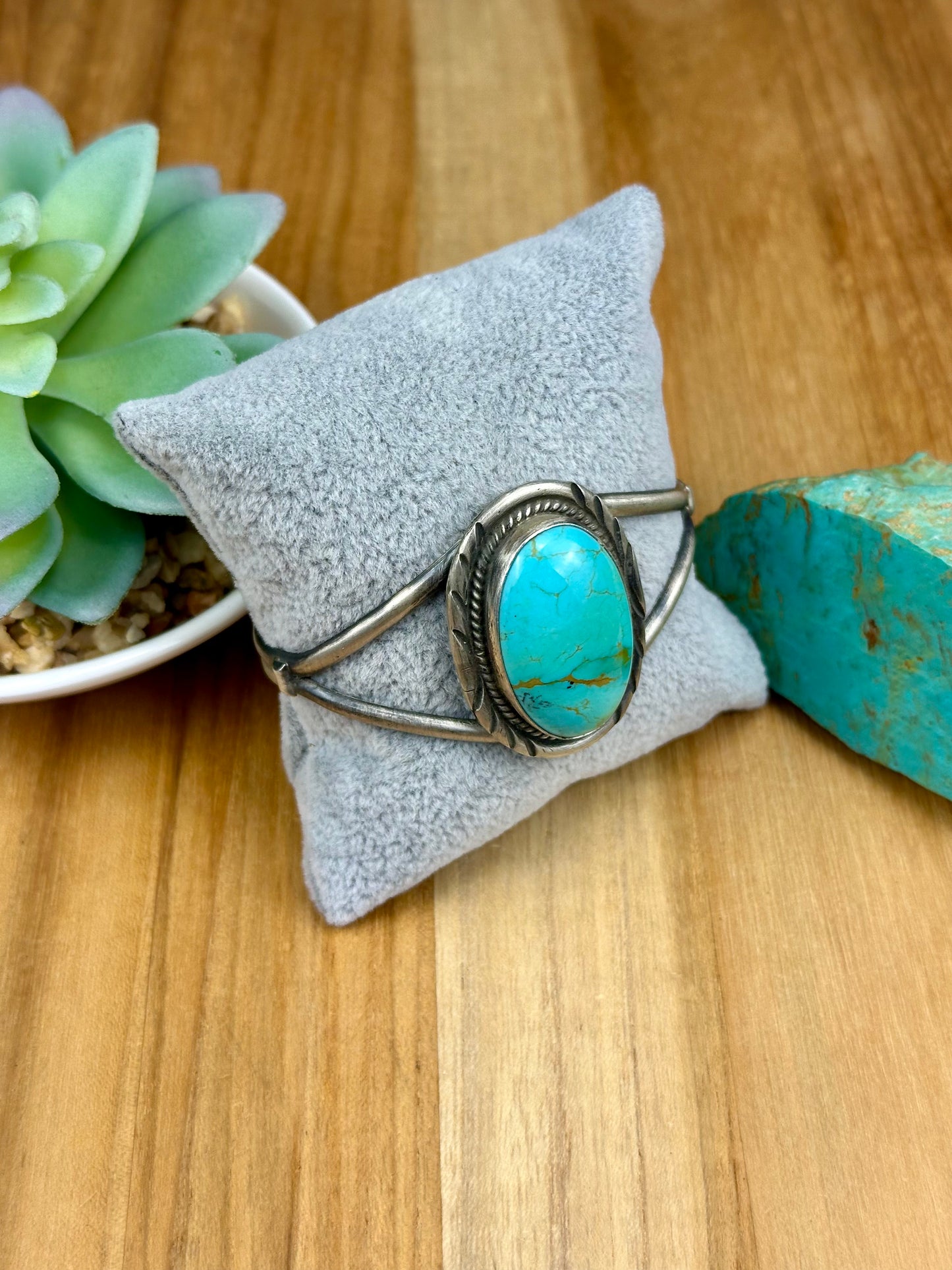 Kingman Turquoise Oval Sterling Cuff