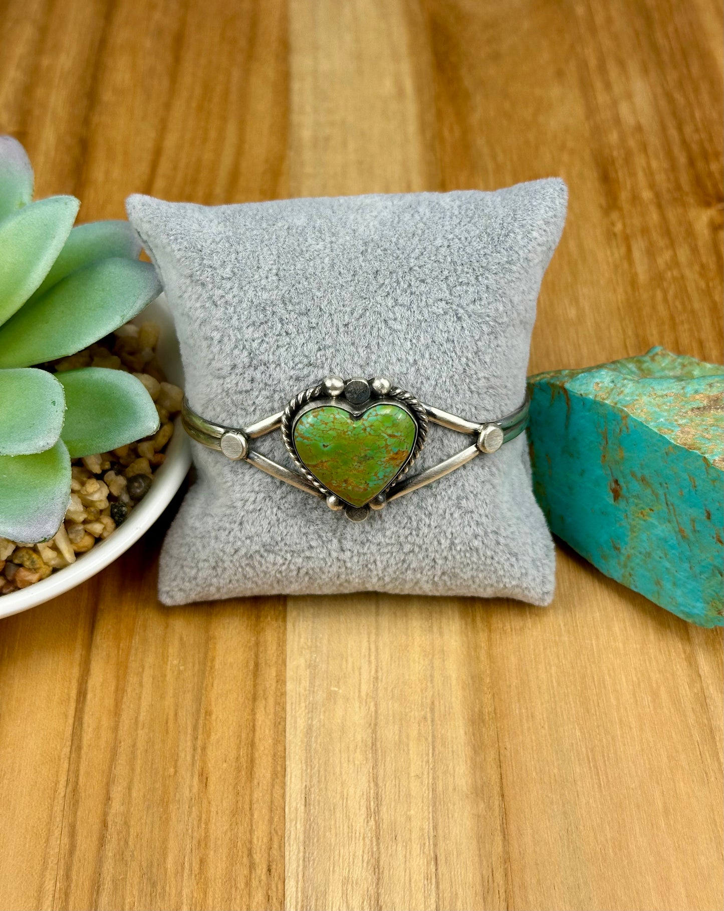 Kingman Turquoise Heart Sterling Cuff