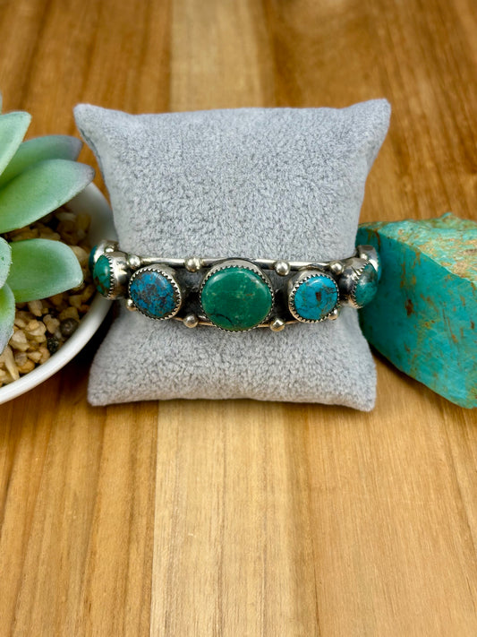 Kingman Turquoise 7 Stone Sterling Cuff