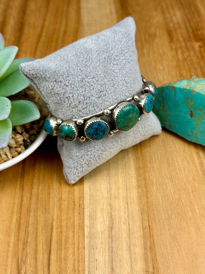 Kingman Turquoise 7 Stone Sterling Cuff