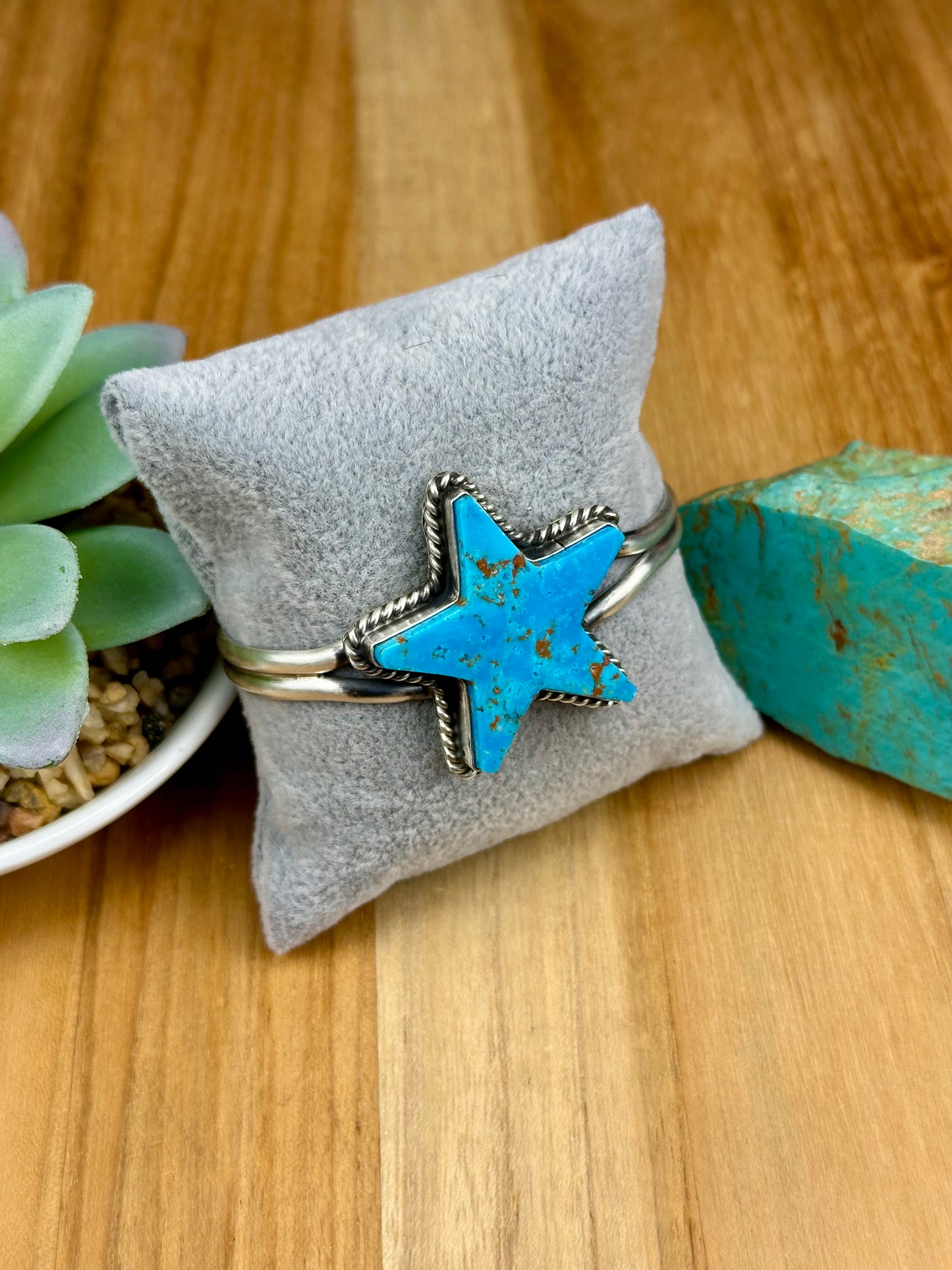 Kingman Turquoise Star Sterling Cuff