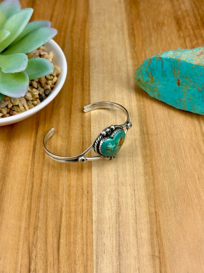 Kingman Turquoise Heart Sterling Cuff