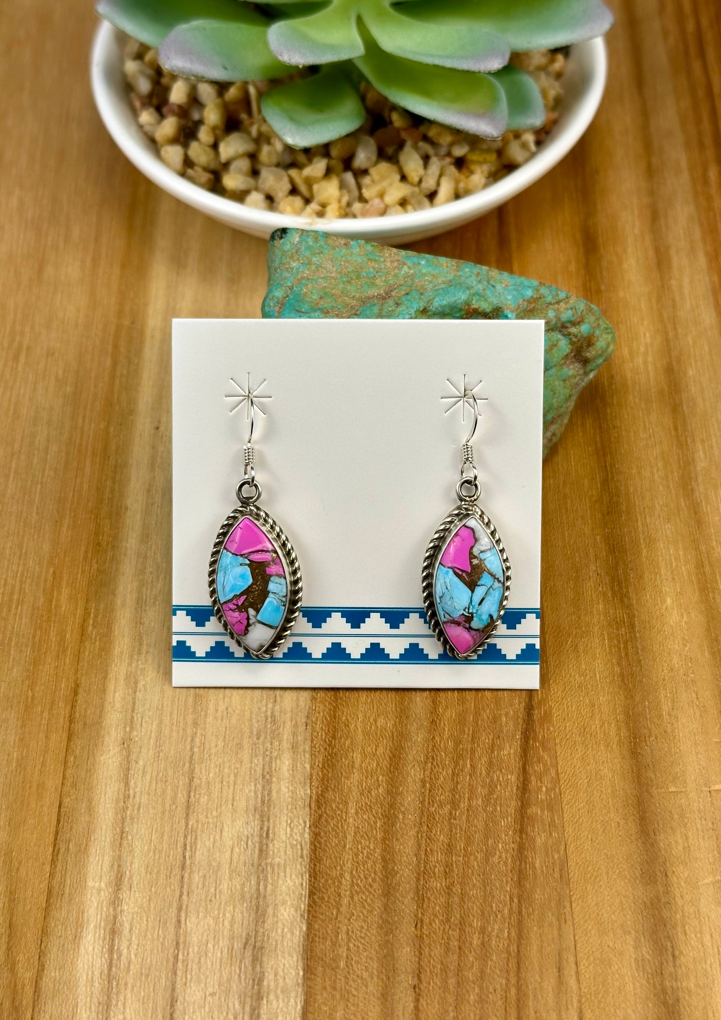 Cotton Candy Oval Dangle Earrings