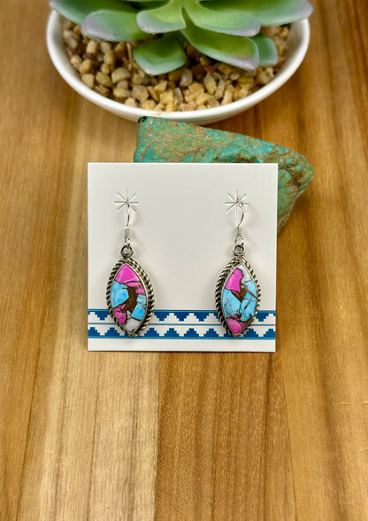 Cotton Candy Oval Dangle Earrings