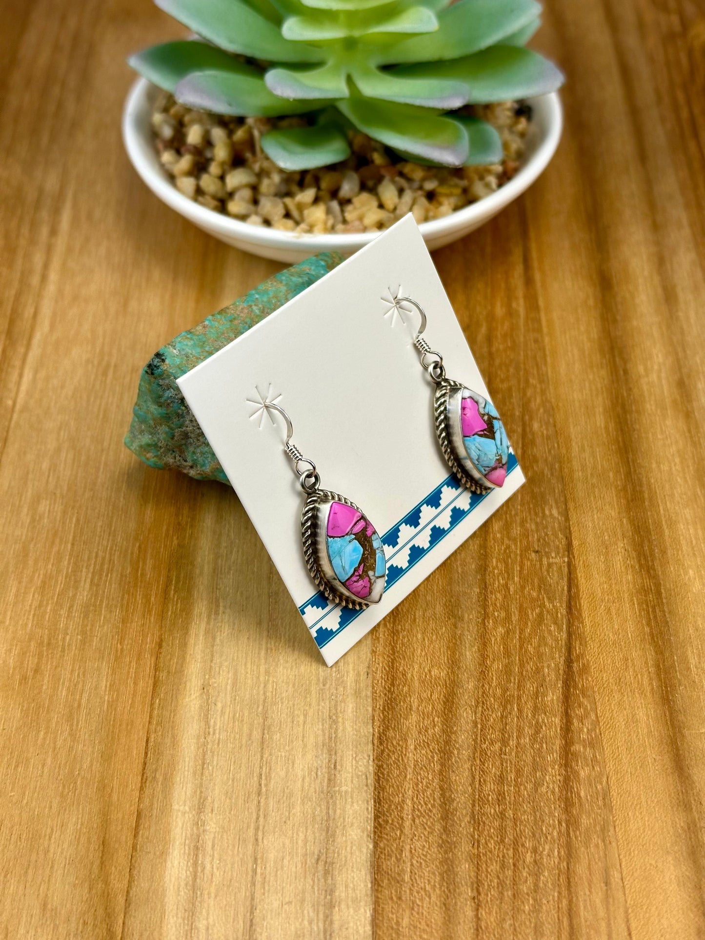 Cotton Candy Oval Dangle Earrings