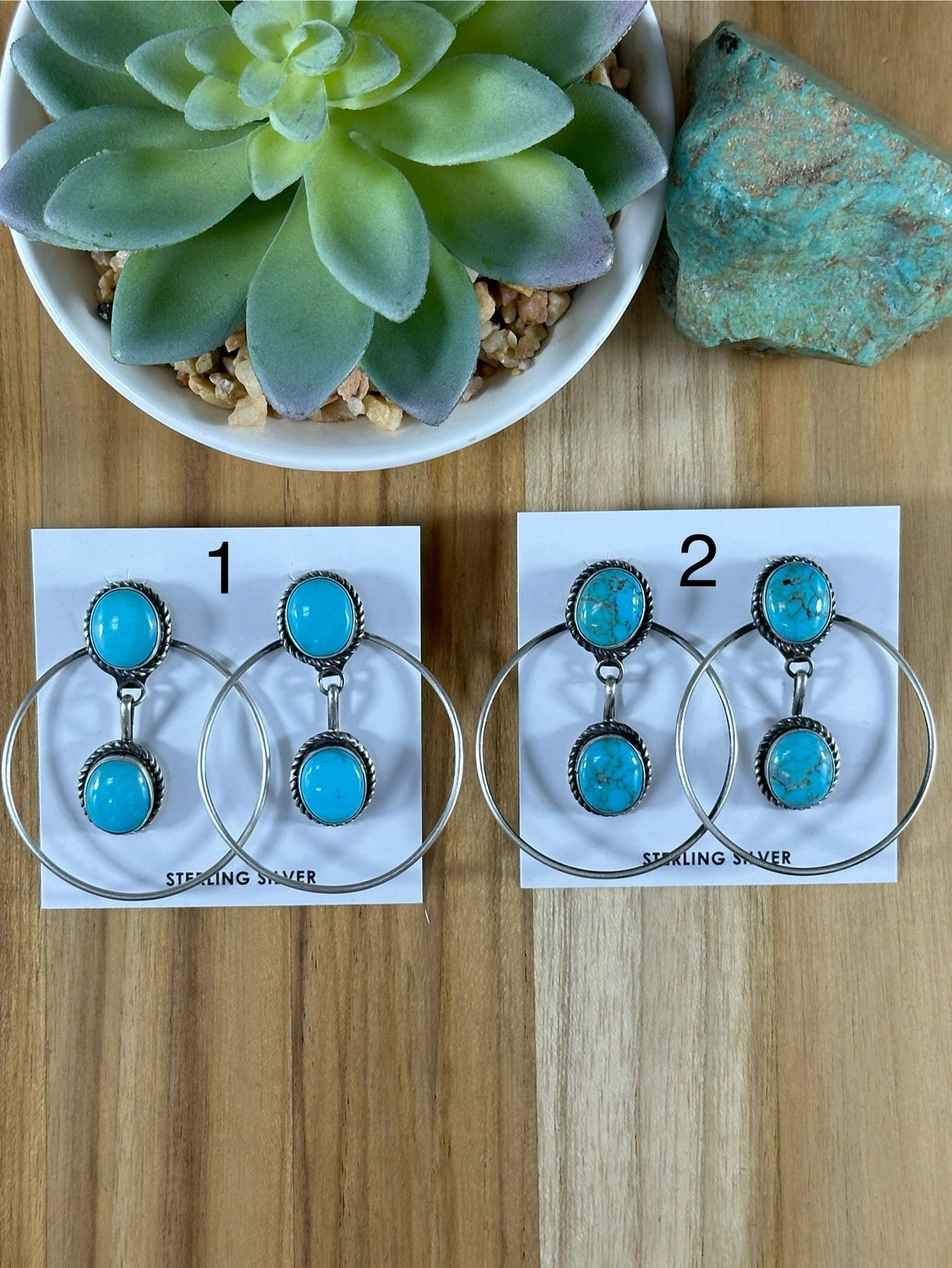 Kingman Dangle Hoop Earrings