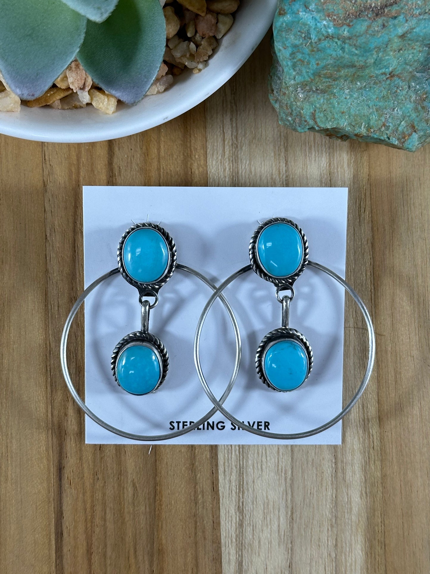 Kingman Dangle Hoop Earrings