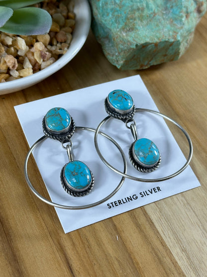 Kingman Dangle Hoop Earrings