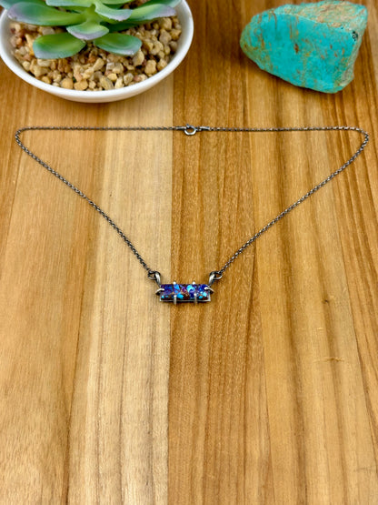 Purple Dahlia Sterling Waterproof Necklace