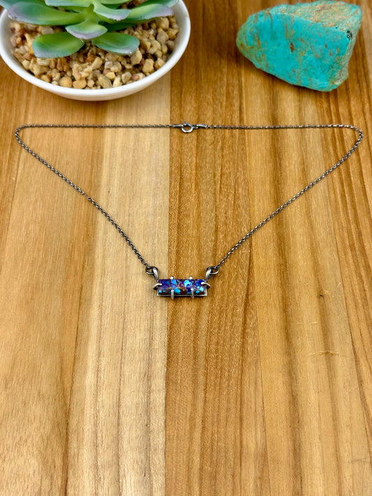 Purple Dahlia Sterling Waterproof Necklace