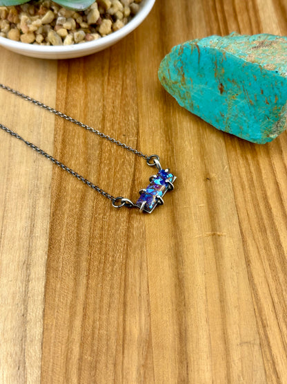 Purple Dahlia Sterling Waterproof Necklace