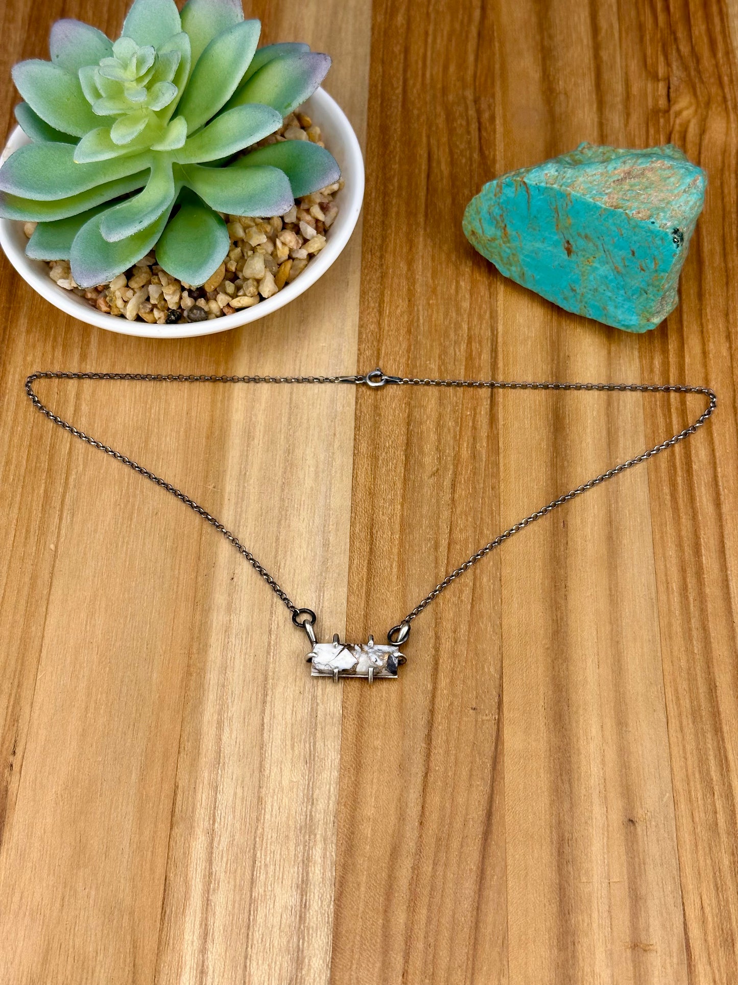 White Buffalo Crush Sterling Waterproof Necklace