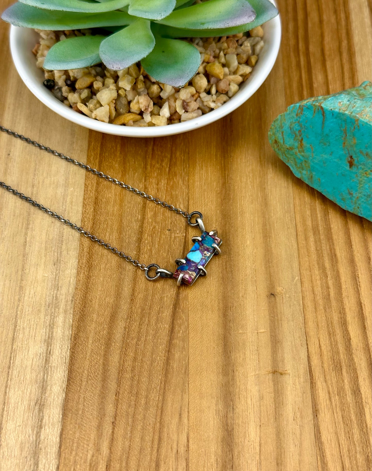 Purple Dahlia Sterling Waterproof Necklace