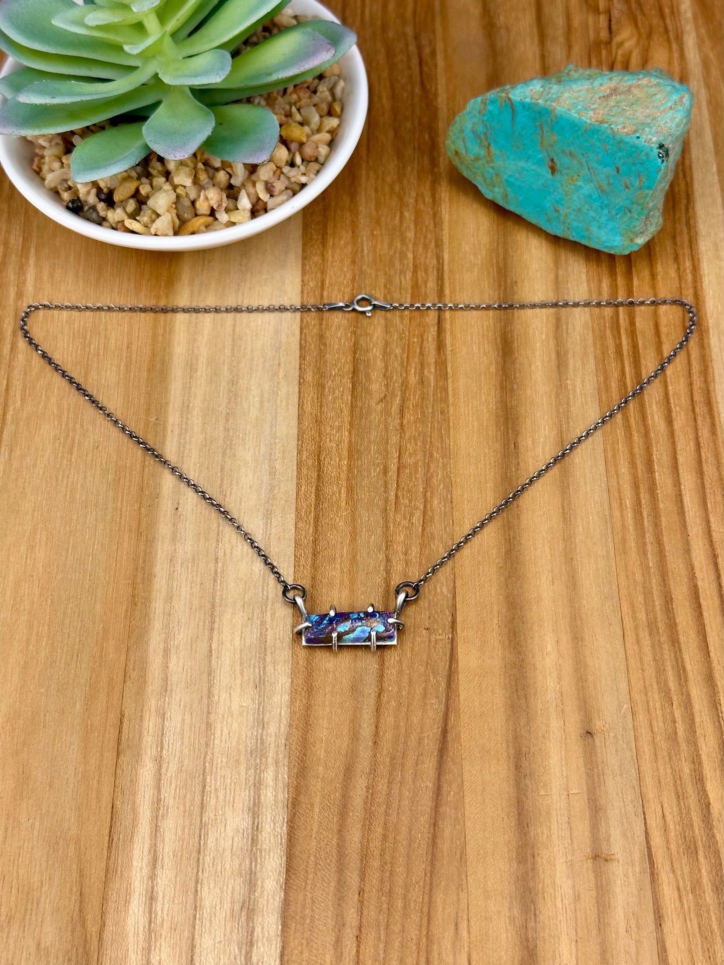Purple Dahlia Sterling Waterproof Bar Necklace