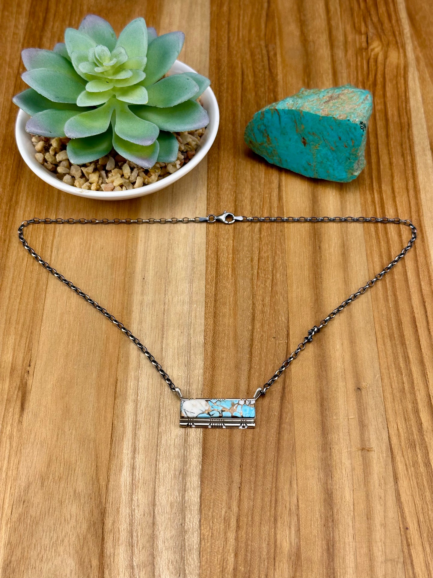Cotton Candy Bar Sterling Necklace