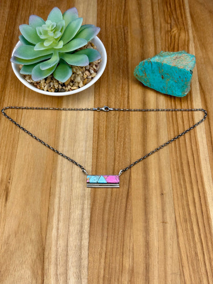 Cotton Candy Bar Sterling Necklace