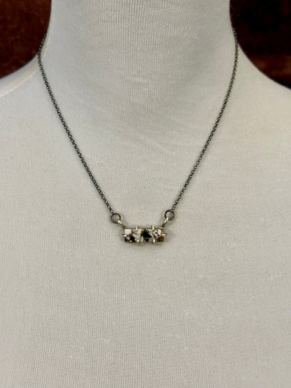 White Buffalo Crush Sterling Waterproof Bar Necklace