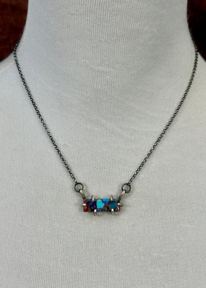 Purple Dahlia Sterling Waterproof Necklace