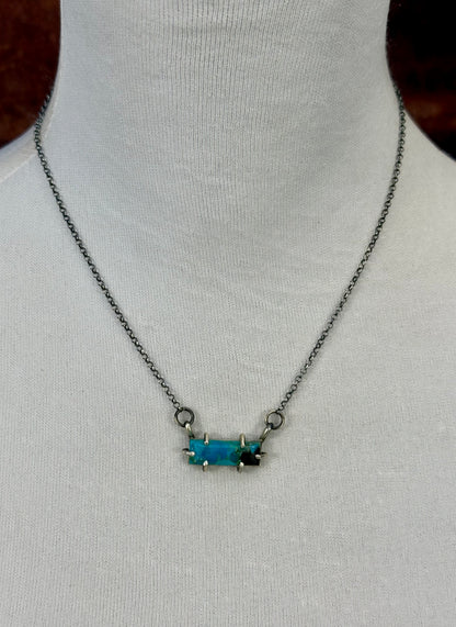 Kingman Turquoise Sterling Waterproof Necklace