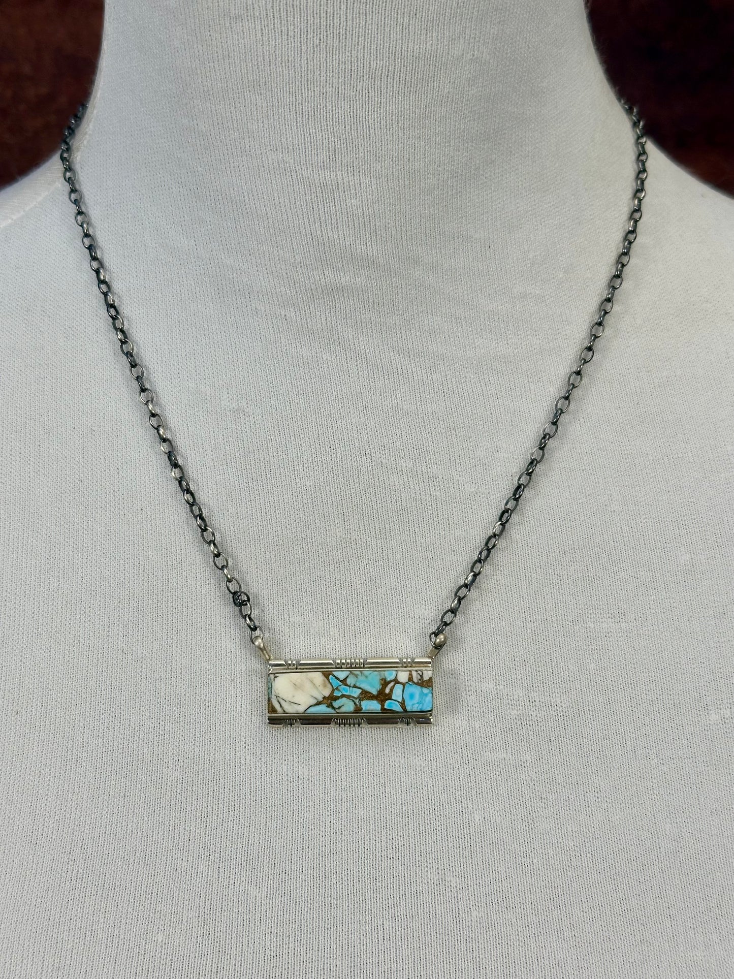 Cotton Candy Bar Sterling Necklace