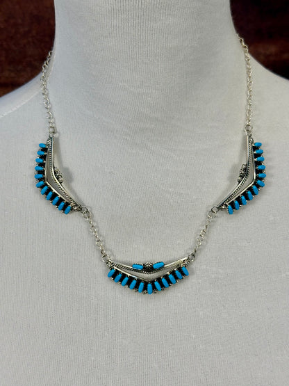 Kingman Turquoise Cluster Necklace