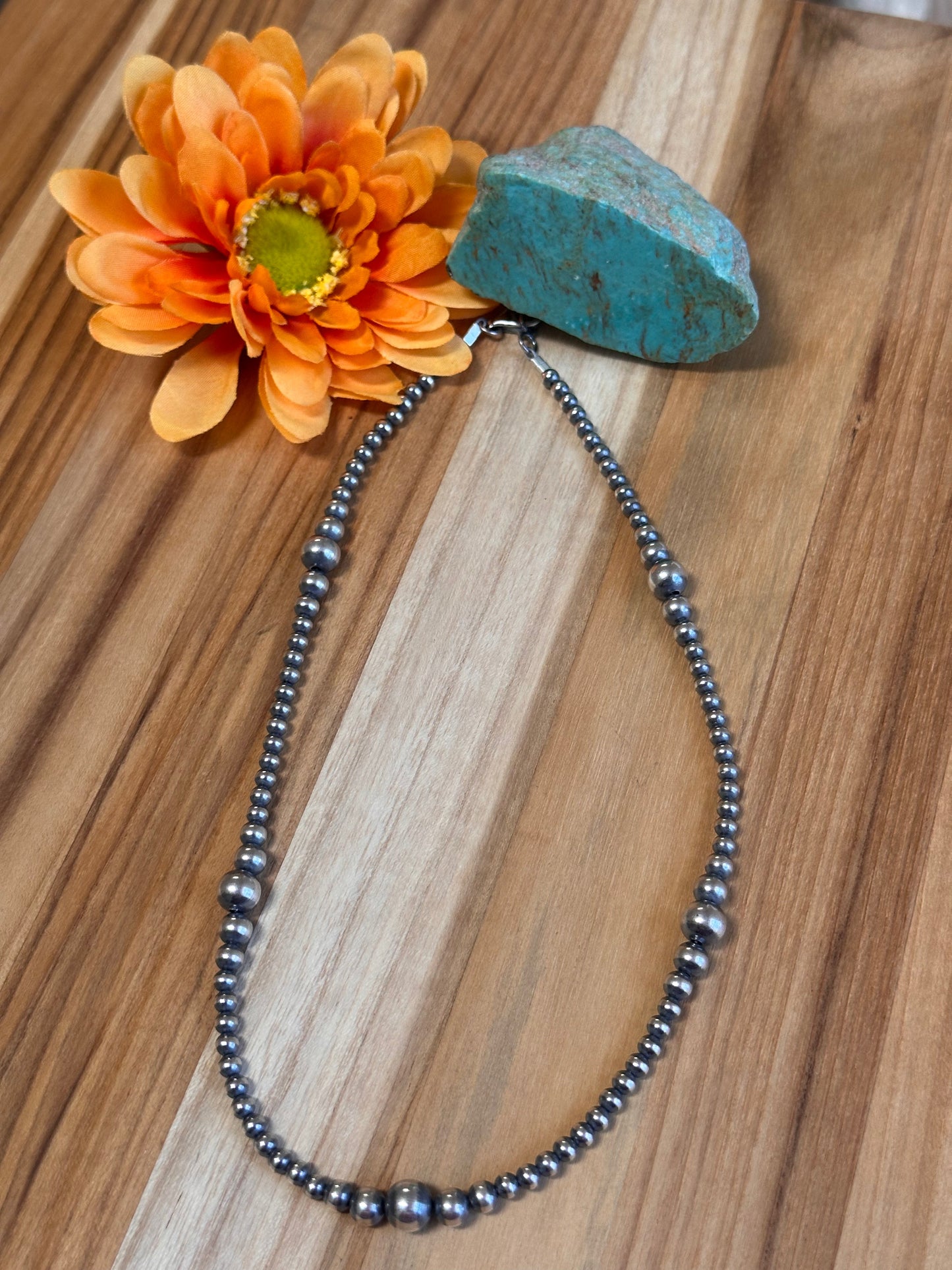 18" 4-8MM Navajo Style Pearl Necklace