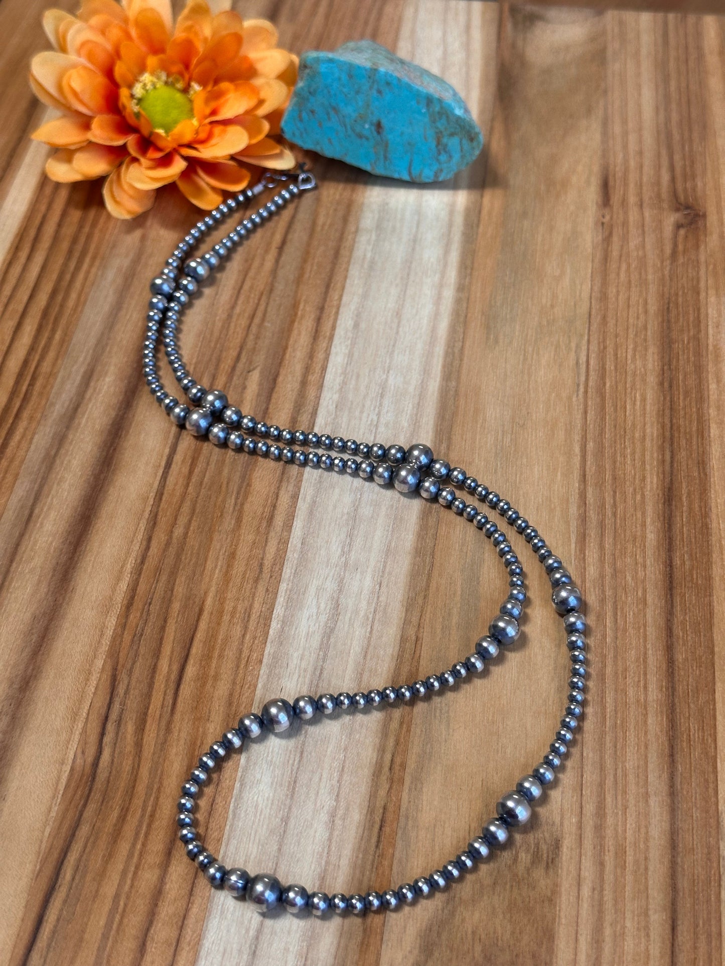 30" 4-8MM Navajo Style Pearl Necklace